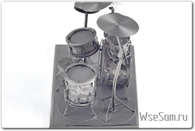 Musical Instruments 3D Metal Puzzle DIY Stainless Steel Assembly Model Модель музыкальной ударной установки