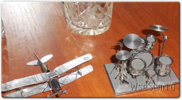 Musical Instruments 3D Metal Puzzle DIY Stainless Steel Assembly Model Модель музыкальной ударной установки
