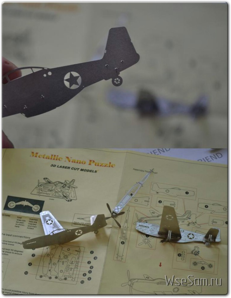 И снова в небо вместе с металлическим 3D пазлом в виде самолета, Metallic Nano 3D DIY P-51 Mustang Puzzle